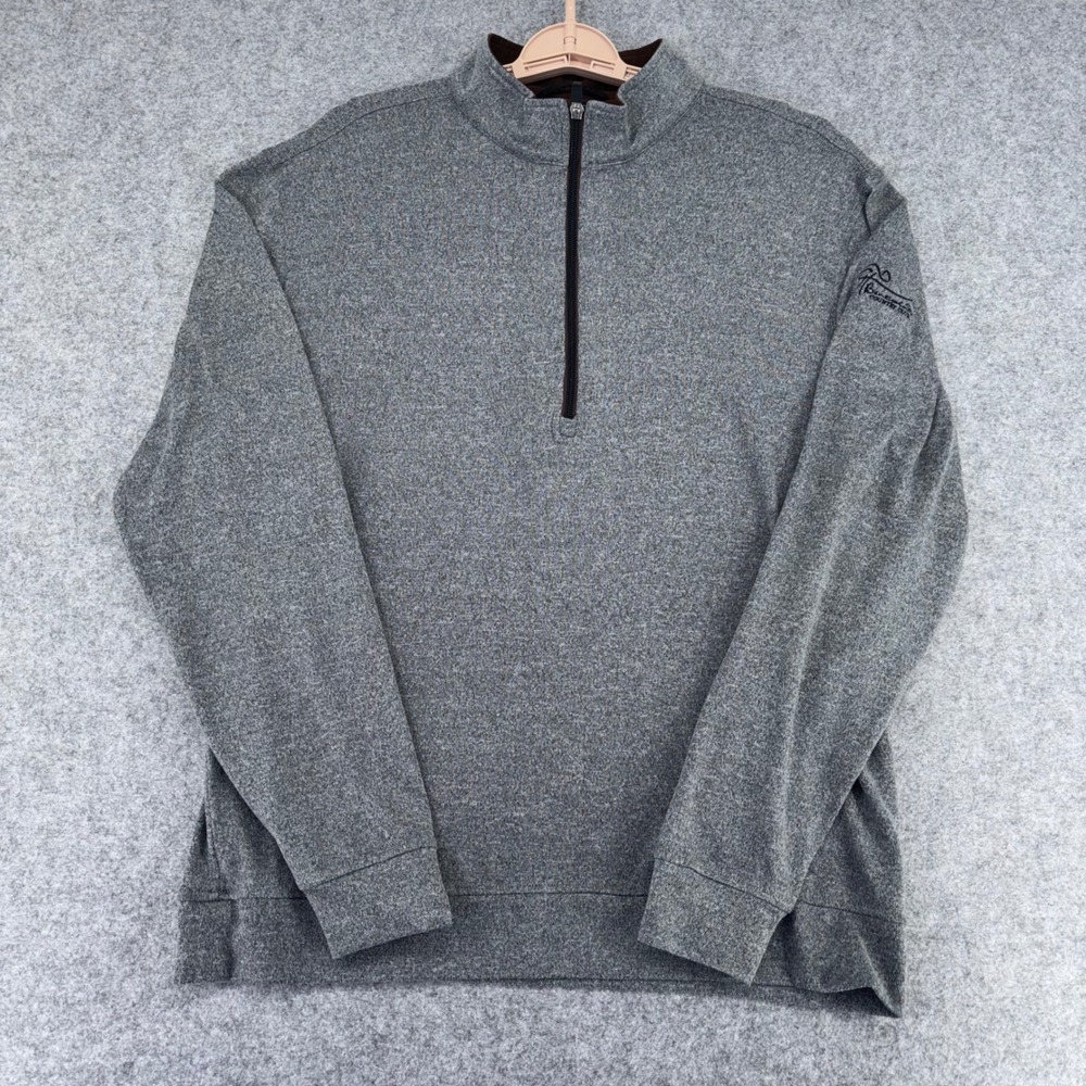 Straight Down Mens XL Quarter Zip Pullover Gray Bentwater Country Club Golf Soft